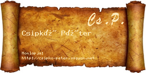 Csipkó Péter névjegykártya