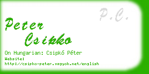 peter csipko business card